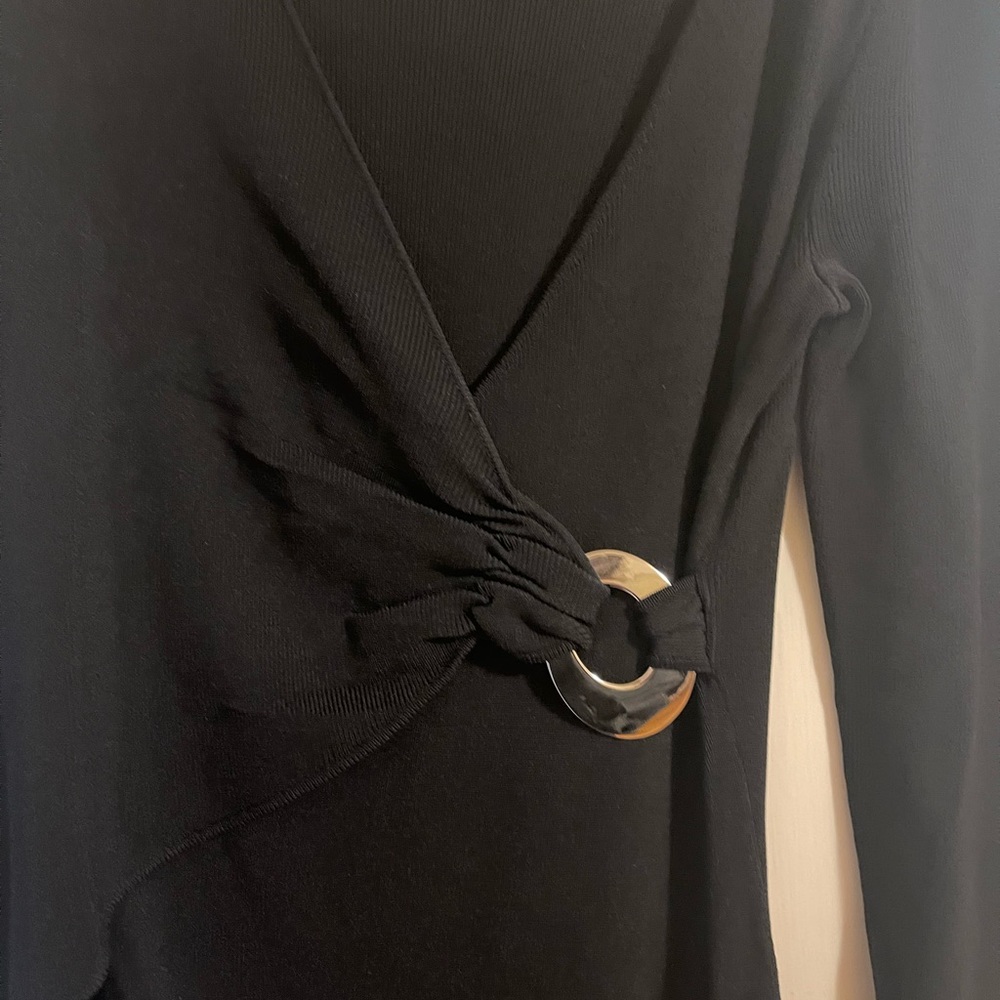 Long sleeve black and gold dress